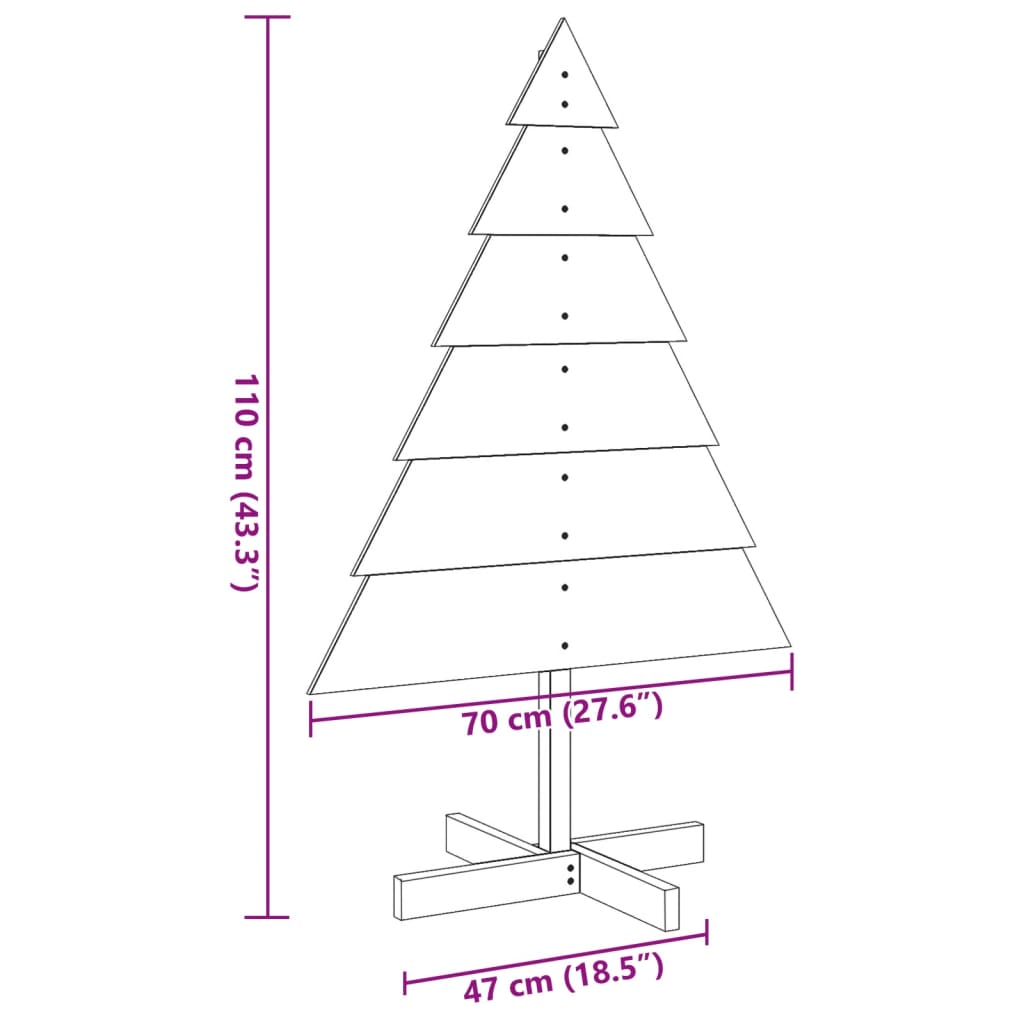 Christmas decoration Christmas tree 110 cm solid wood