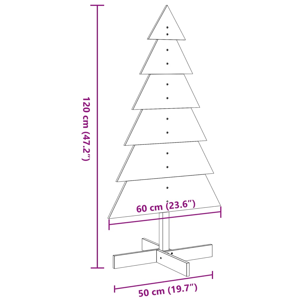 Christmas decoration Christmas tree 120 cm solid pine wood