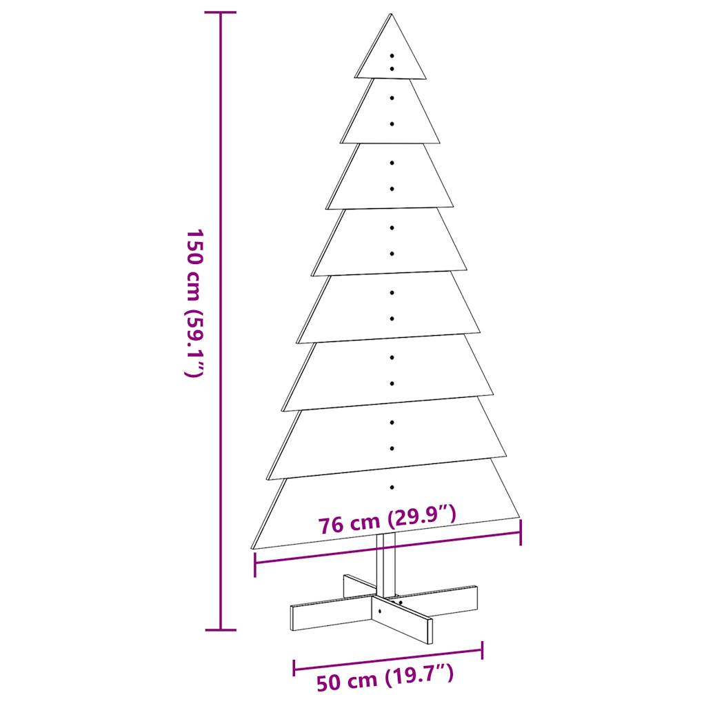 Christmas decoration Christmas tree 150 cm solid pine wood white
