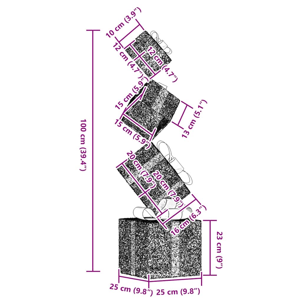 Christmas decoration gift box 80 LEDs warm white