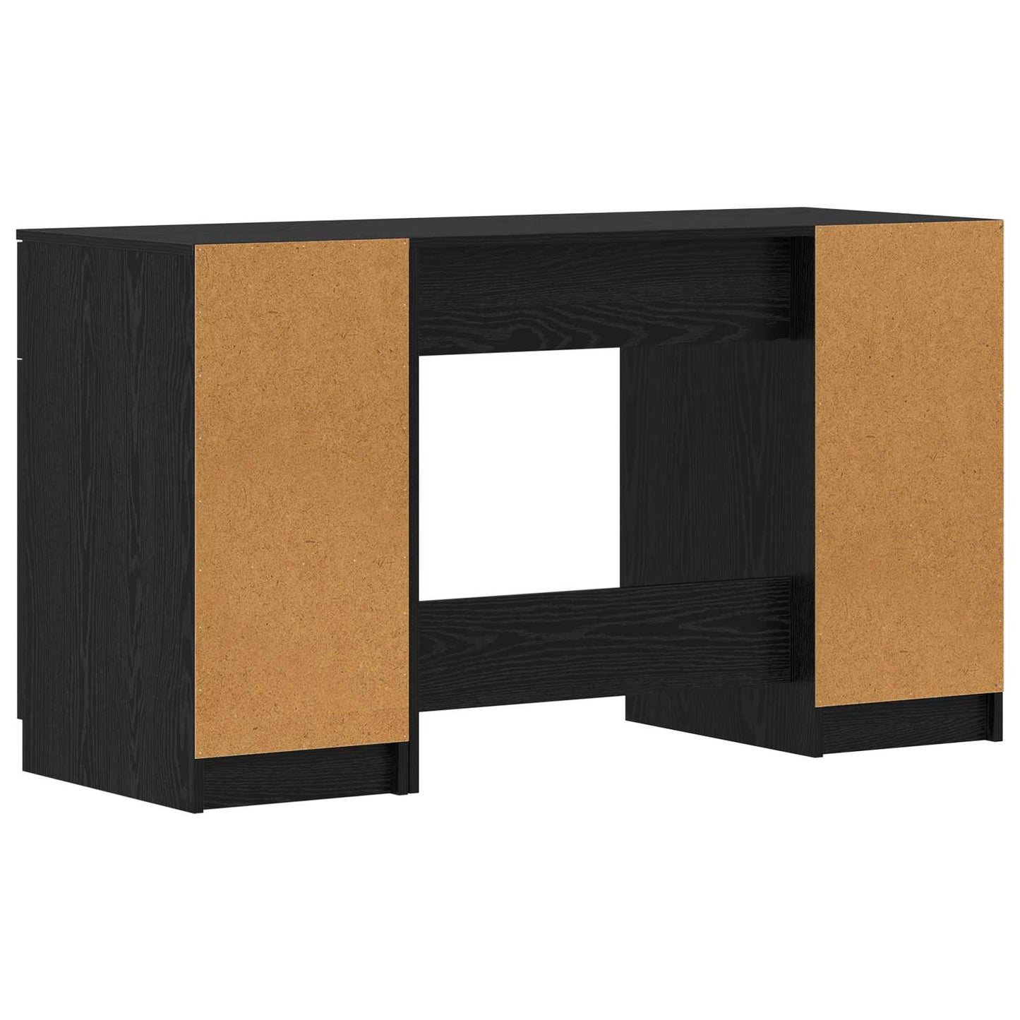 Bureau met lade Zwart Eiken 133 x 50 x 75 cm Bewerkt hout