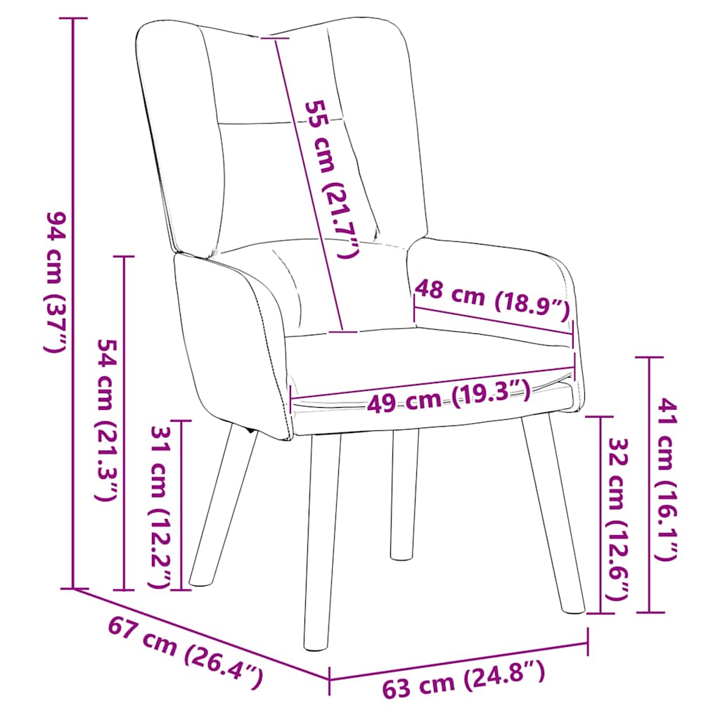 Fauteuil Roze 63 x 67 x 94 cm Fluweel