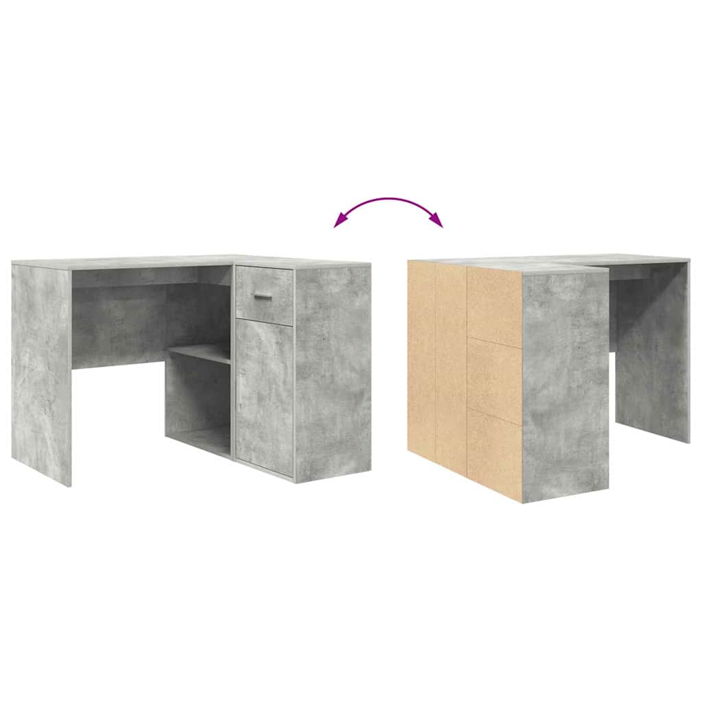 Hoekbureau met lade Beton Grijs 102 x 88 x 75 cm