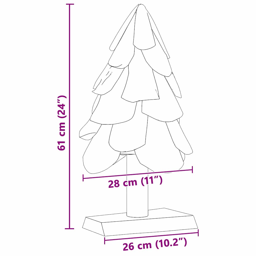 Kerstboom met standaard Bruin 60 cm Massief teakhout