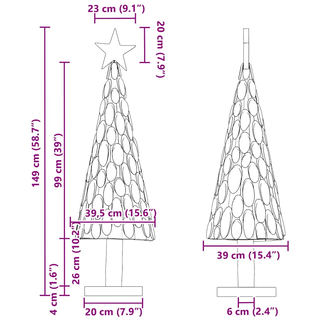 Kerstboom met standaard Bruin 150 cm Massief teakhout