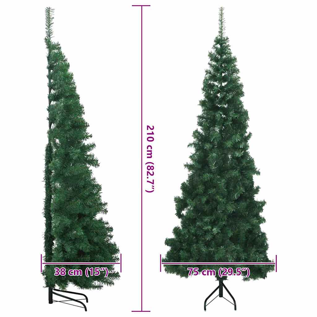 Hoek Kunstkerstboom met 300 LED Groen 210 cm PVC en Metaal