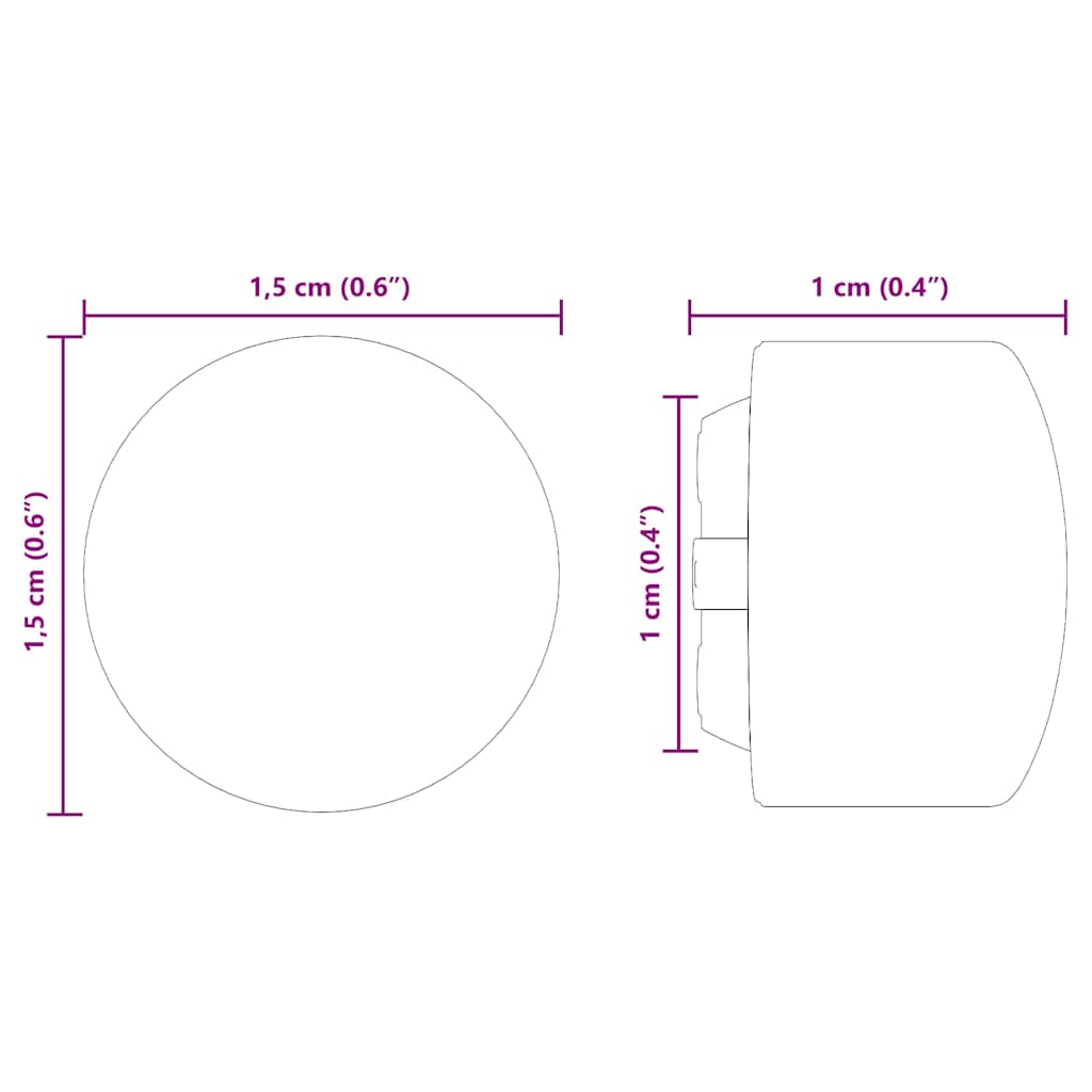 Tafelvoetbal Tafelkappen 10 pcs Zwart 1,5 x 1,5 x 1 cm PP