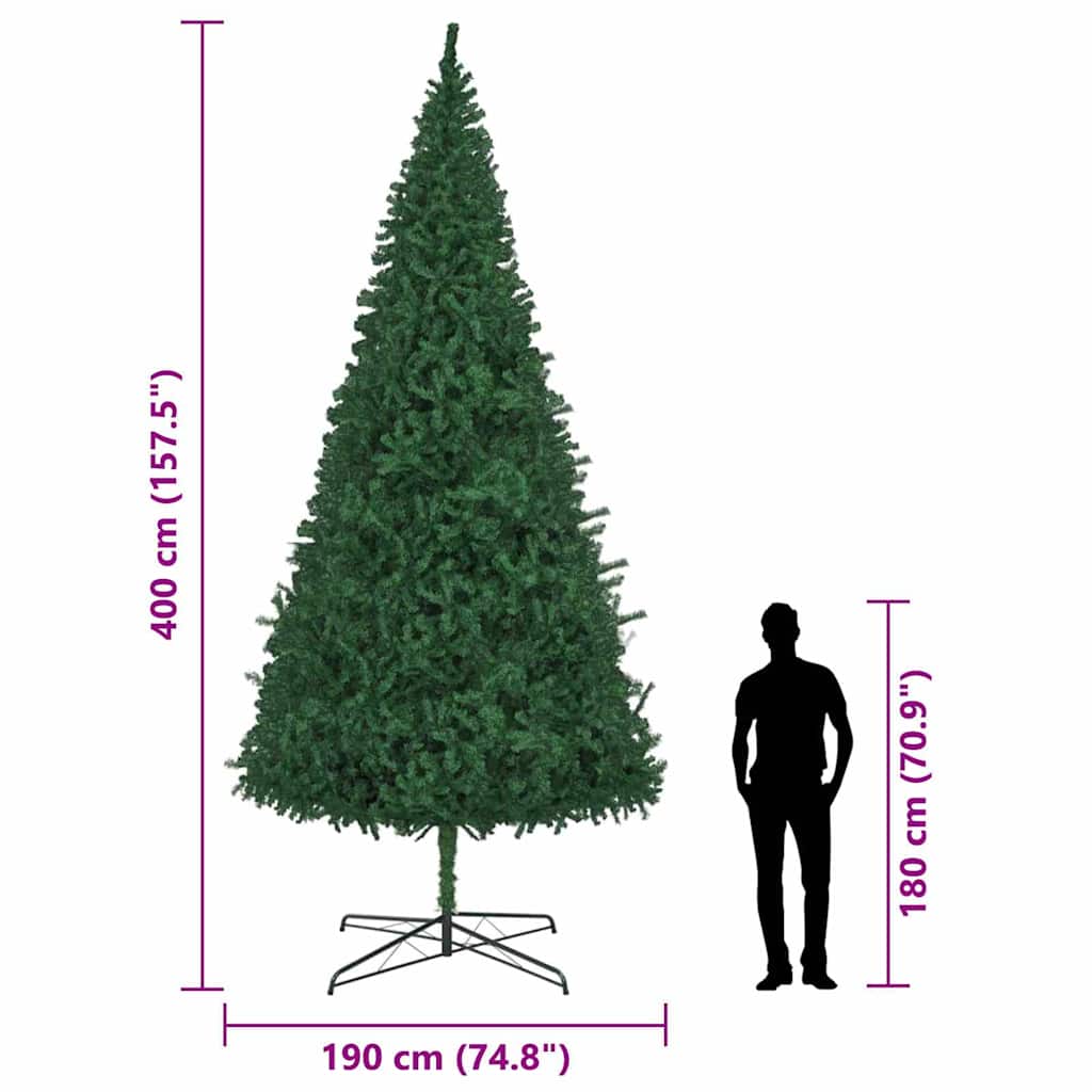 Kerstboom met decoratieve touwlichten Groen 400 cm PVC
