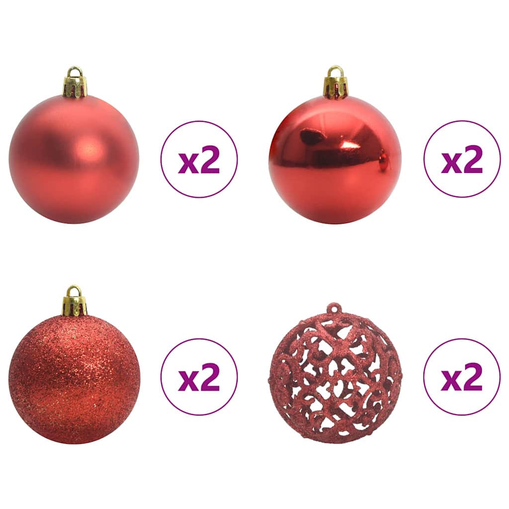 Ondersteboven Kunstkerstboom met Ballenset Groen 120 cm PVC