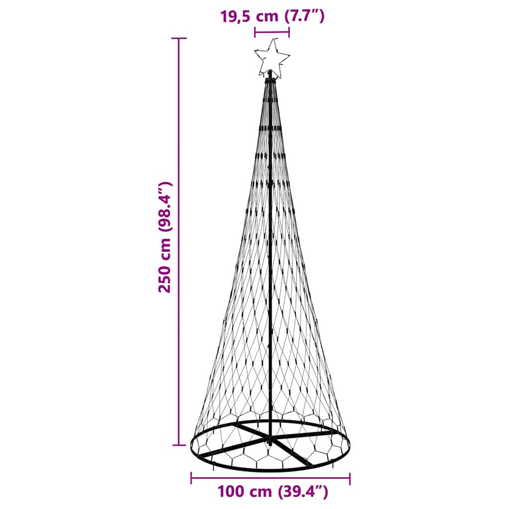 LED Kerstboom met 295 LED met standaard Warmwit 250 cm Metaal