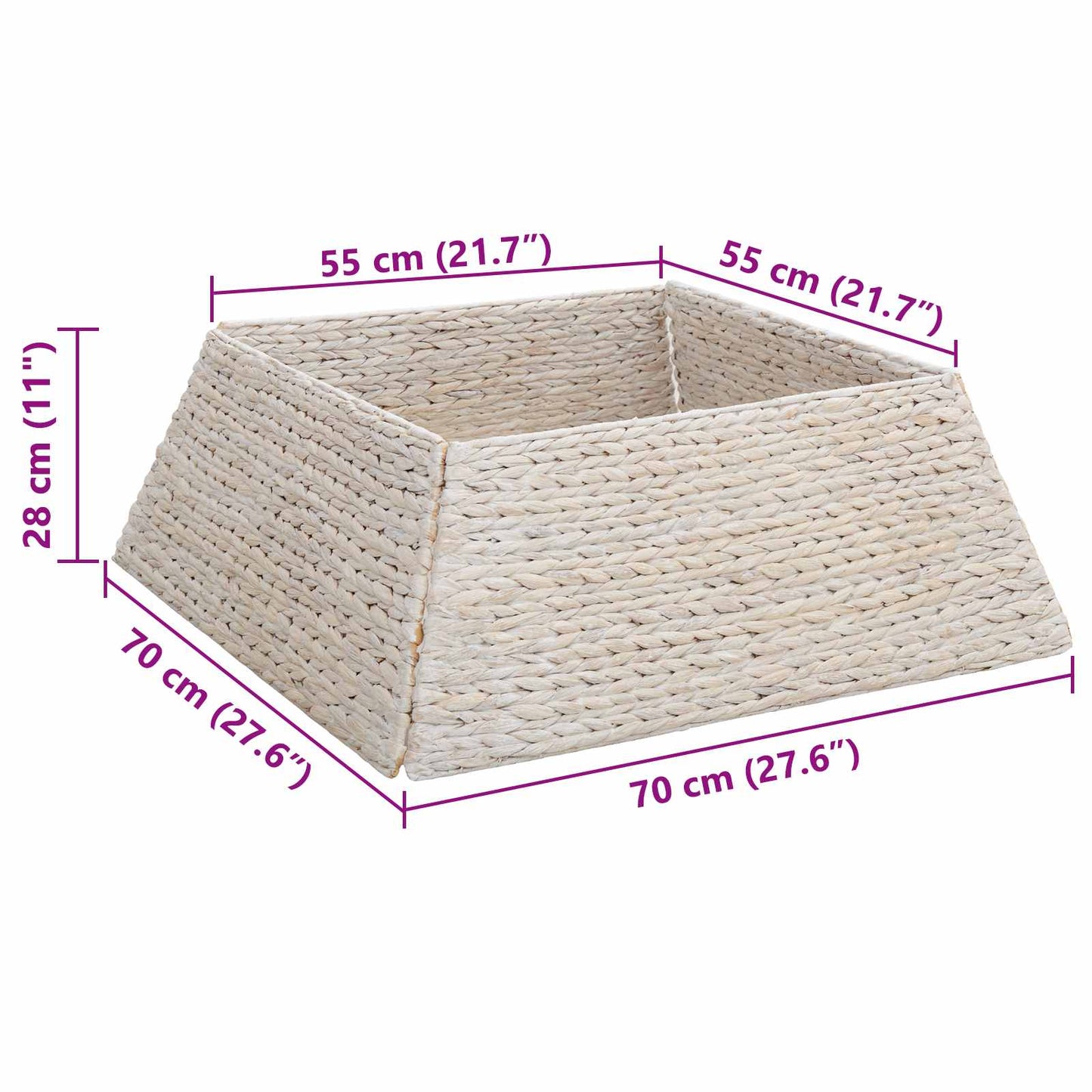 Kerstboomkraag Wit 70 x 70 x 28 cm Waterhyacint