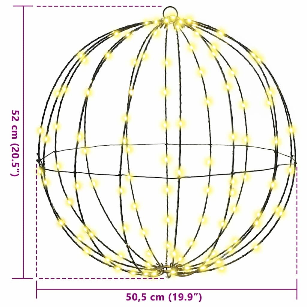 Bal met 320 LED 2 pcs Warmwit 50 cm Metaal