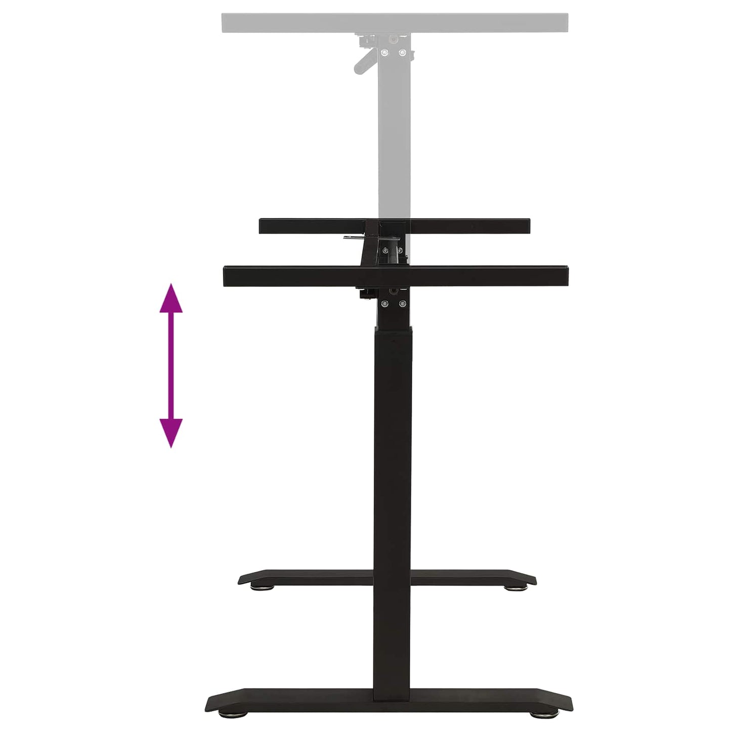 Bureau Zwart en Lichtbruin 140 x 60 cm Massief Eikenhout