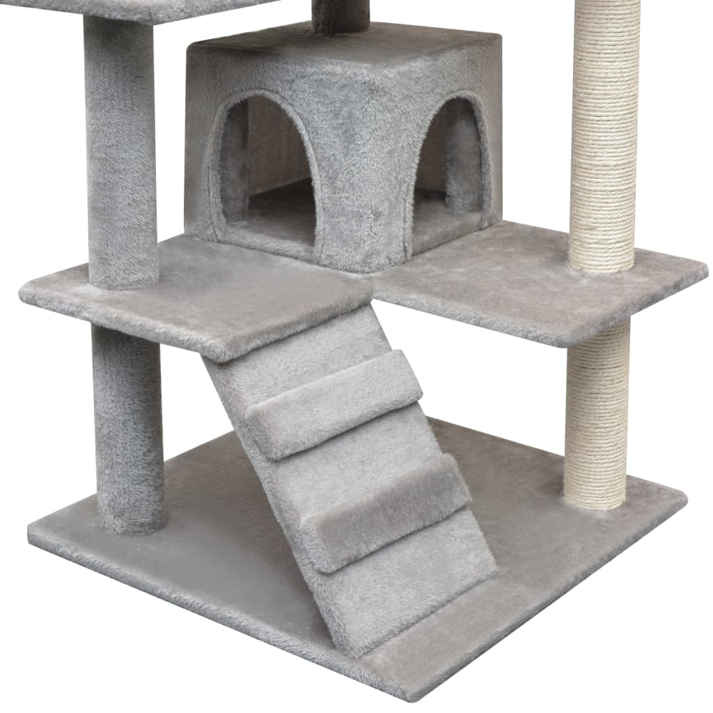 Cat scratching post with sisal scratching posts 125 cm gray
