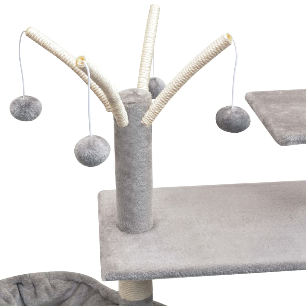 Cat scratching post with sisal scratching posts 125 cm gray