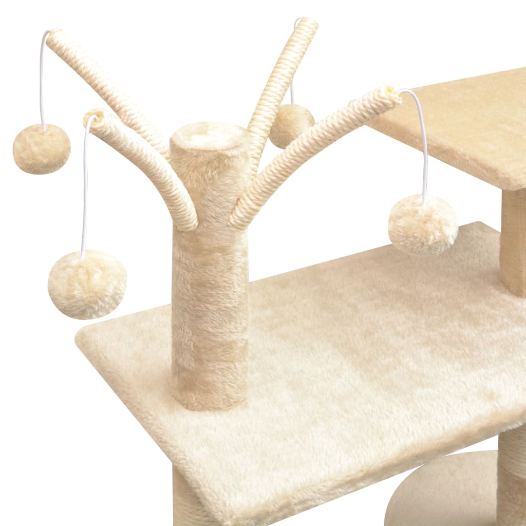 Cat scratching post with sisal scratching posts 125 cm beige