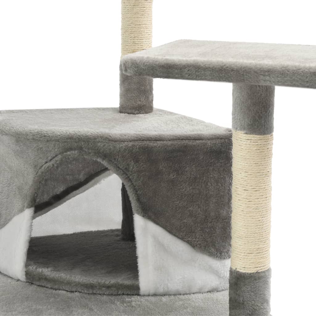 Cat scratching post with sisal scratching posts 203 cm gray and white
