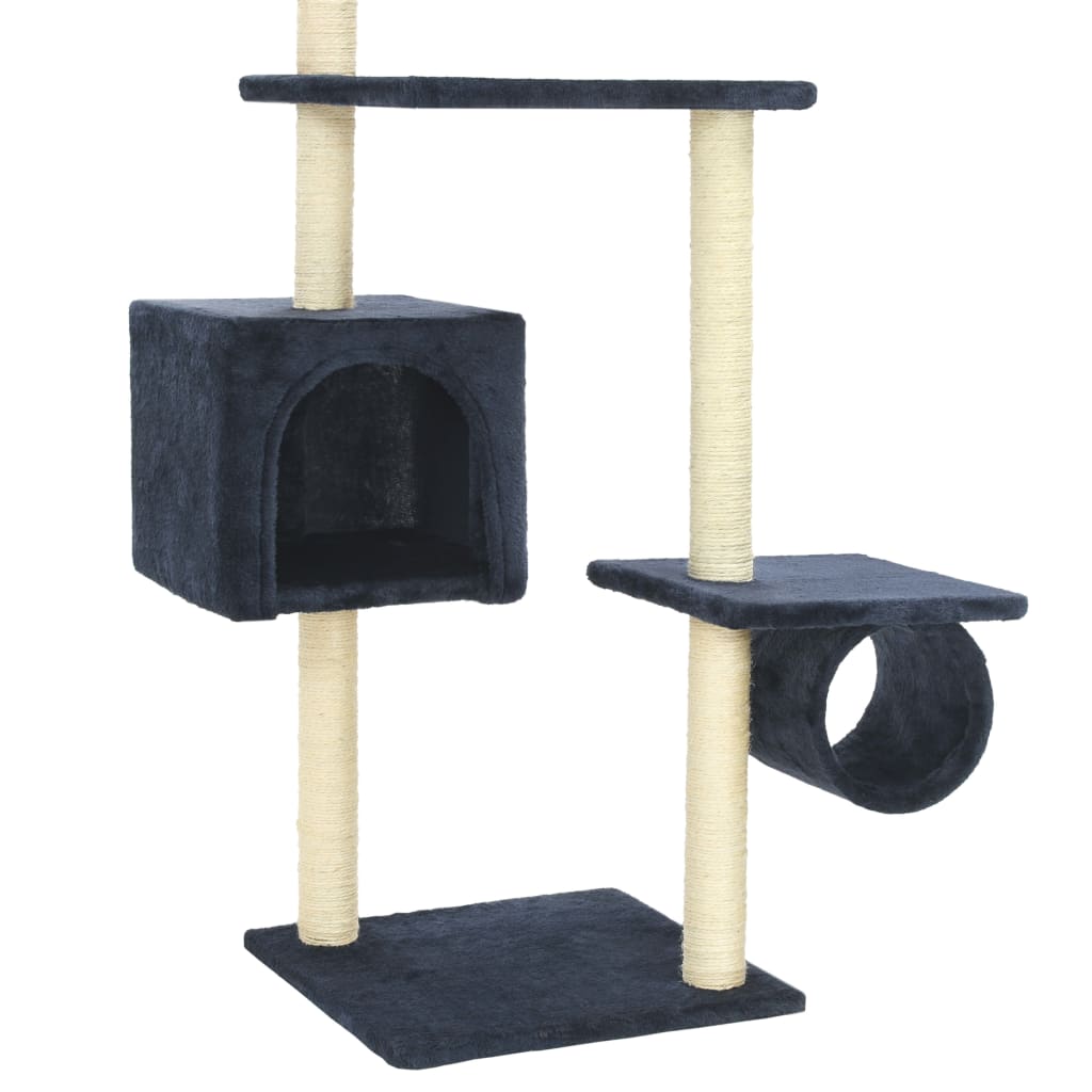 Cat scratching post with sisal scratching posts 260 cm dark blue