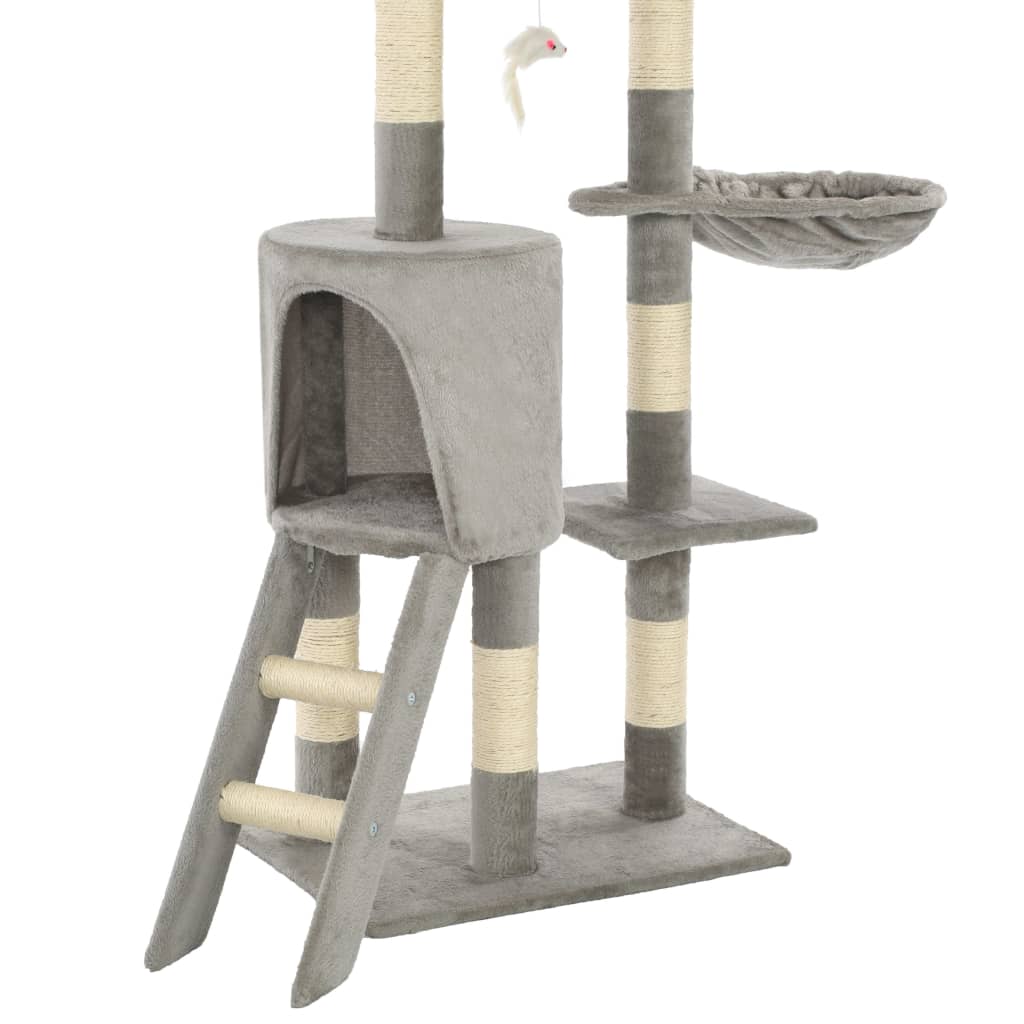 Cat scratching post with sisal scratching posts 138 cm gray
