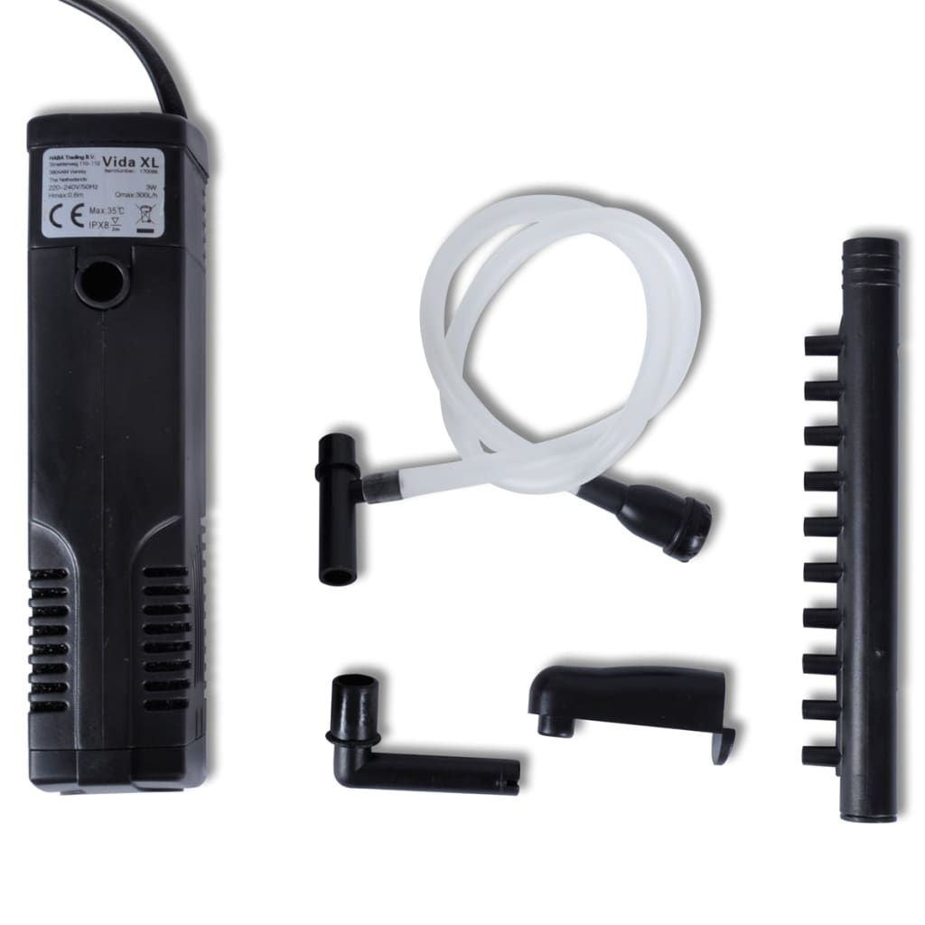 Aquarium filter pump with active carbon 300 L/h