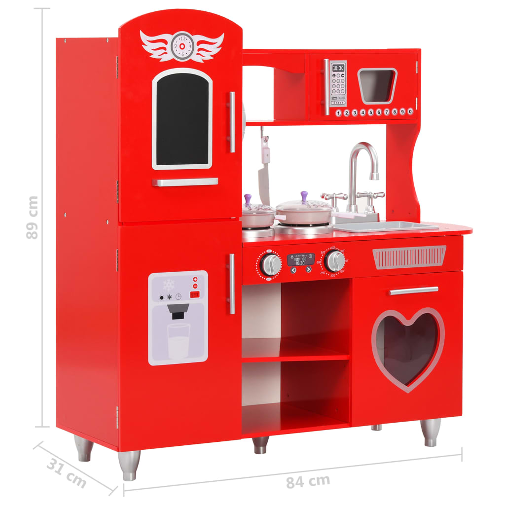 Children's play kitchen 84x31x89 cm MDF red