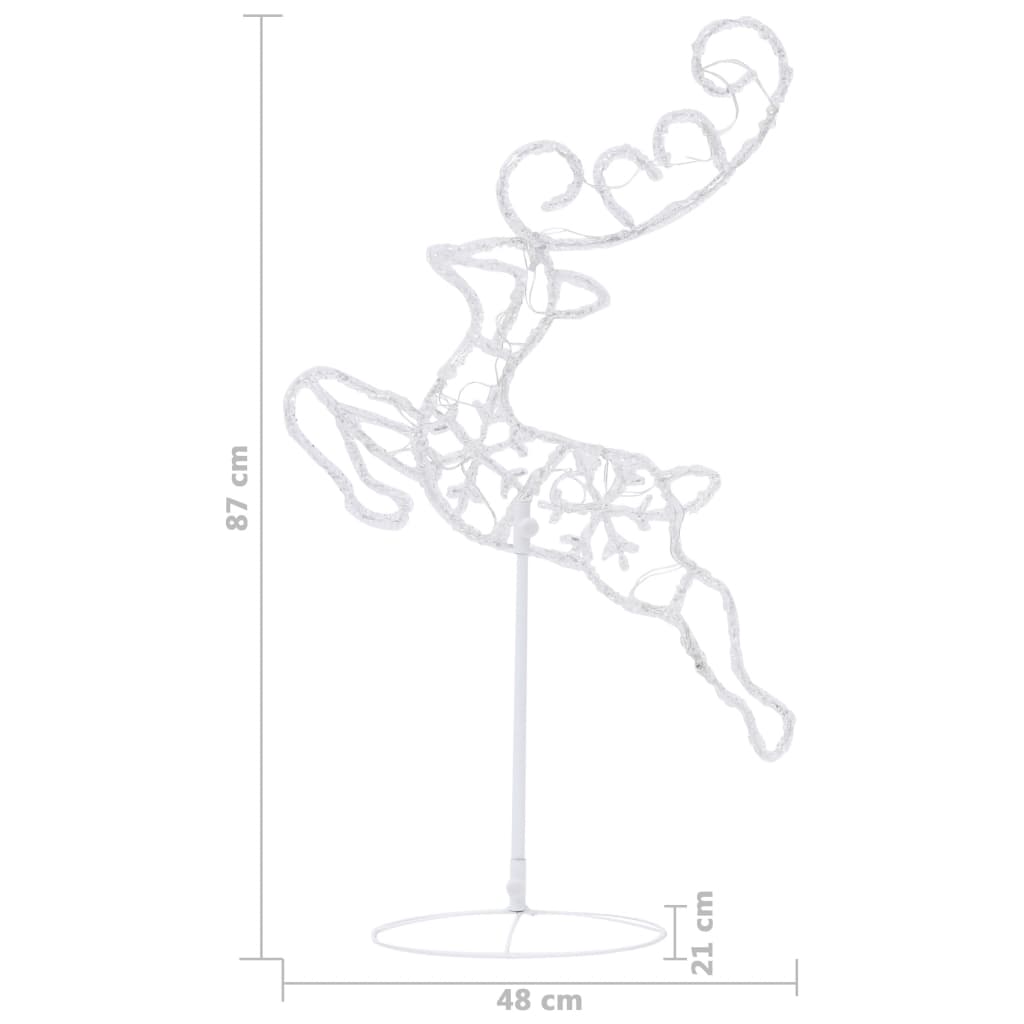 Christmas decoration reindeer and sleigh 260x21x87cm acrylic blue