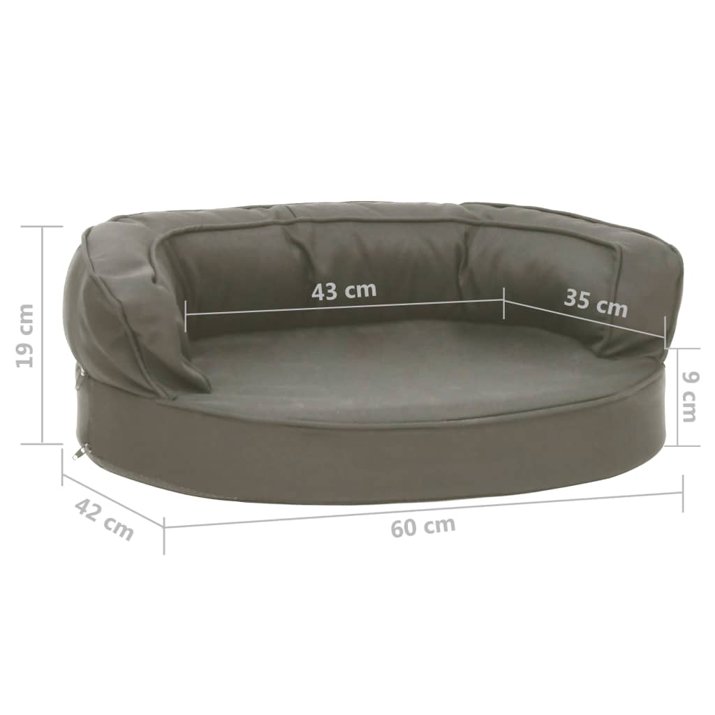 Dog bed ergonomic linen look 60x42 cm dark gray