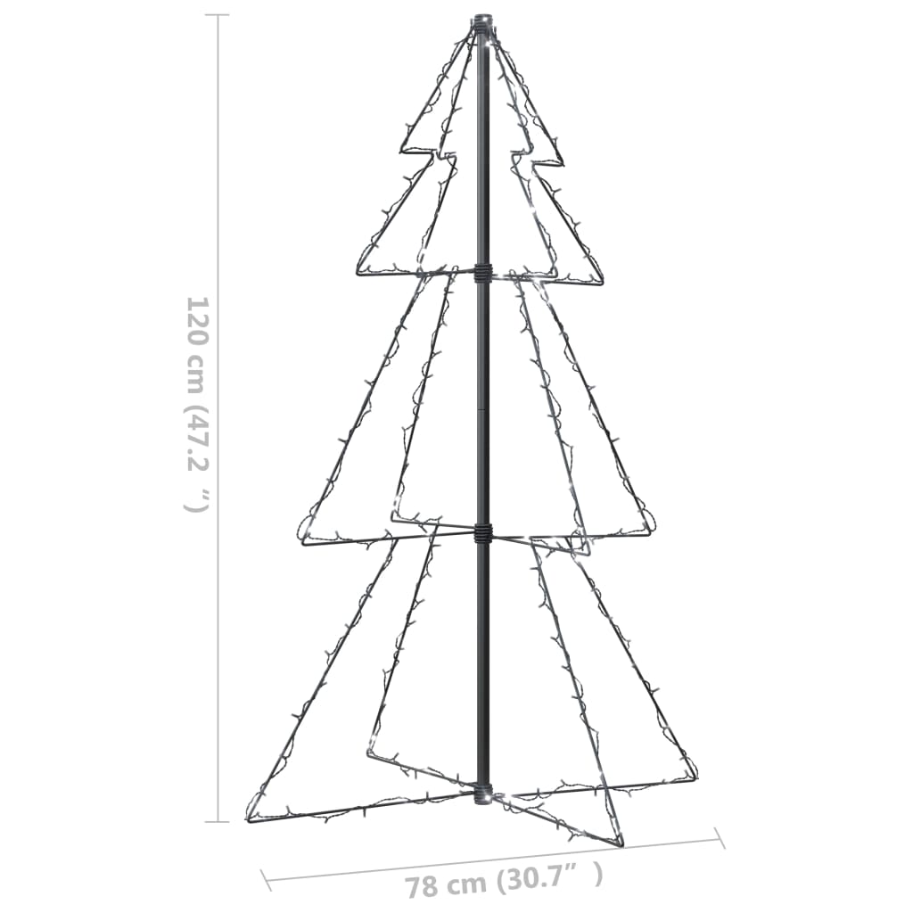 Conical Christmas tree 160 LEDs indoor and outdoor 78x120 cm