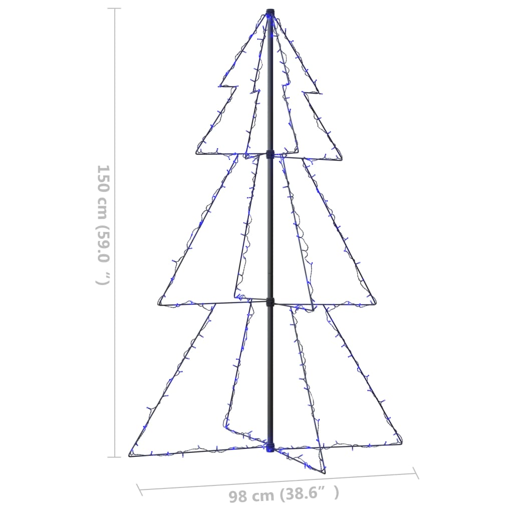 Conical Christmas tree 200 LEDs indoor and outdoor 98x150 cm