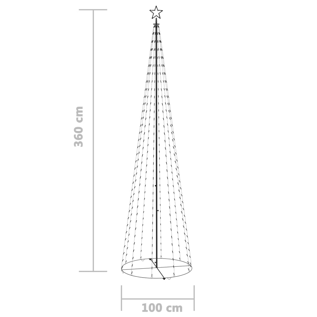 Conical Christmas tree 400 blue LEDs 100x360 cm