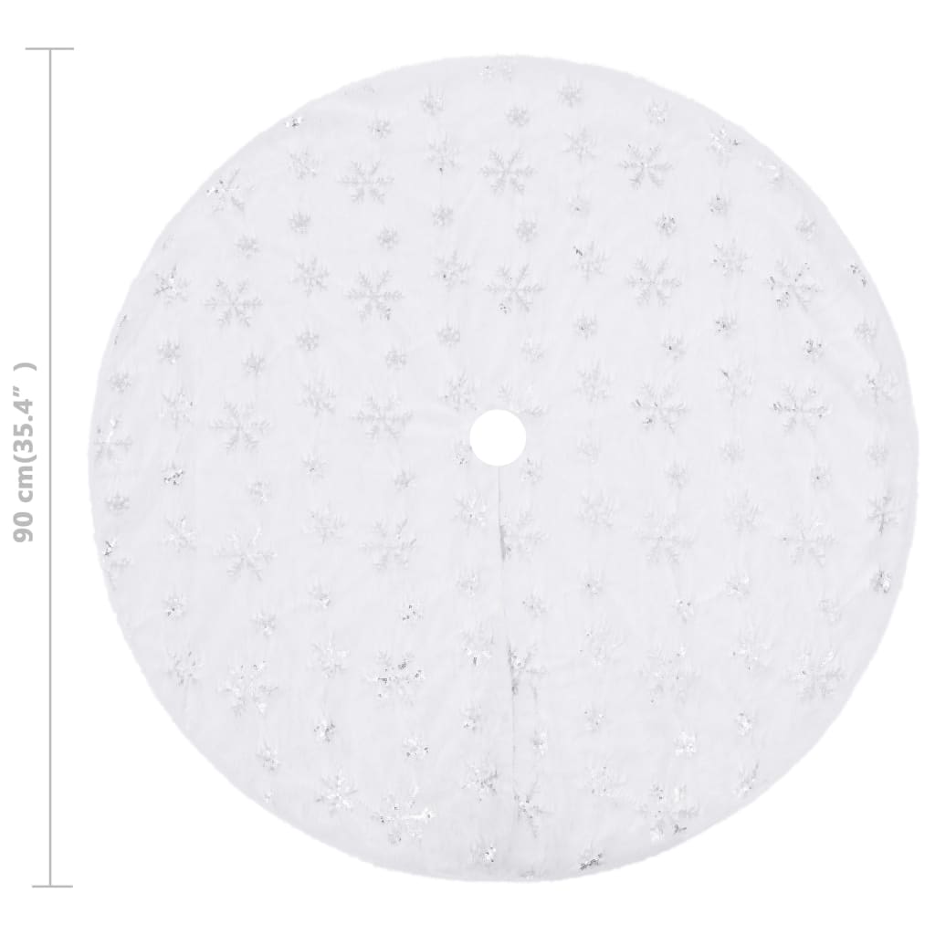 Christmas tree skirt luxury 90 cm faux fur white