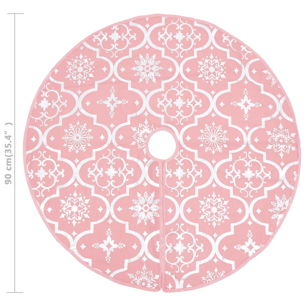 Luxury Christmas tree skirt with sock 90 cm fabric pink