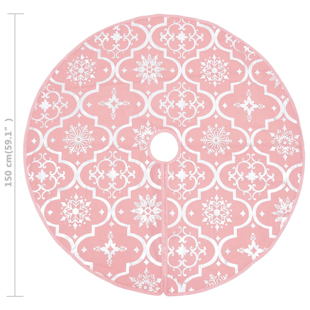 Christmas tree skirt luxury with sock 150 cm fabric pink
