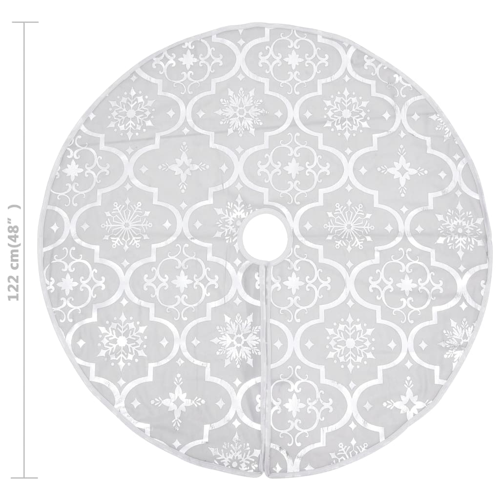 Christmas tree skirt luxury with sock 122 cm fabric white