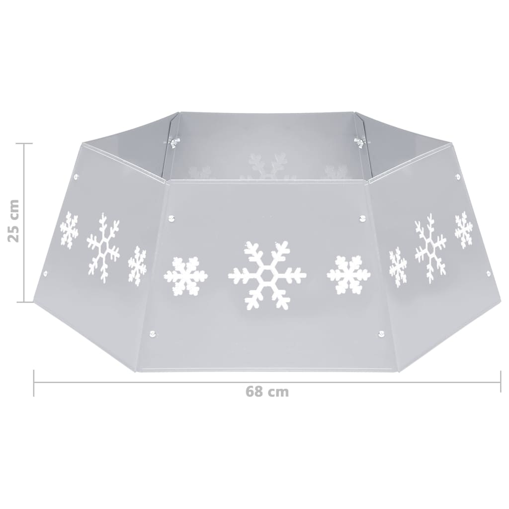 Christmas tree skirt Γ68x25 cm silver and white