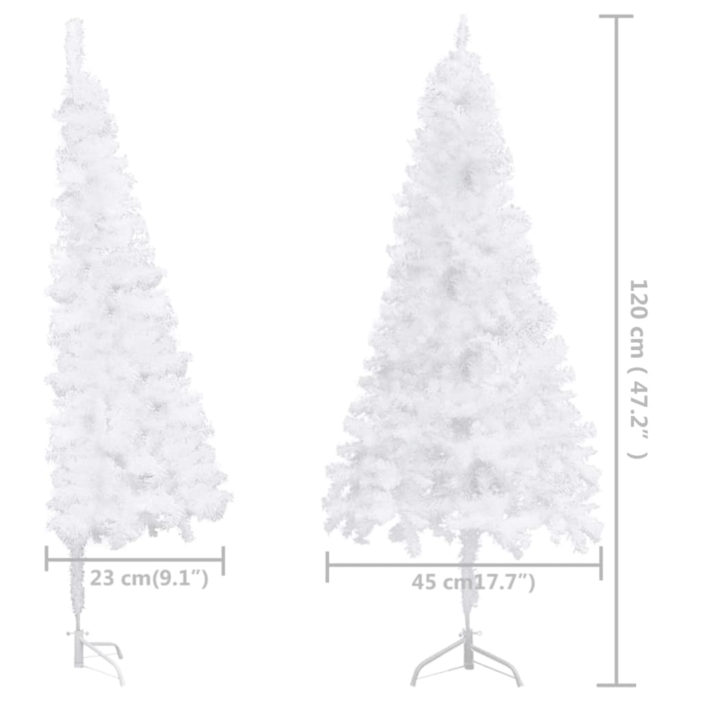 Artificial Christmas tree with lighting corner 120 cm PVC white