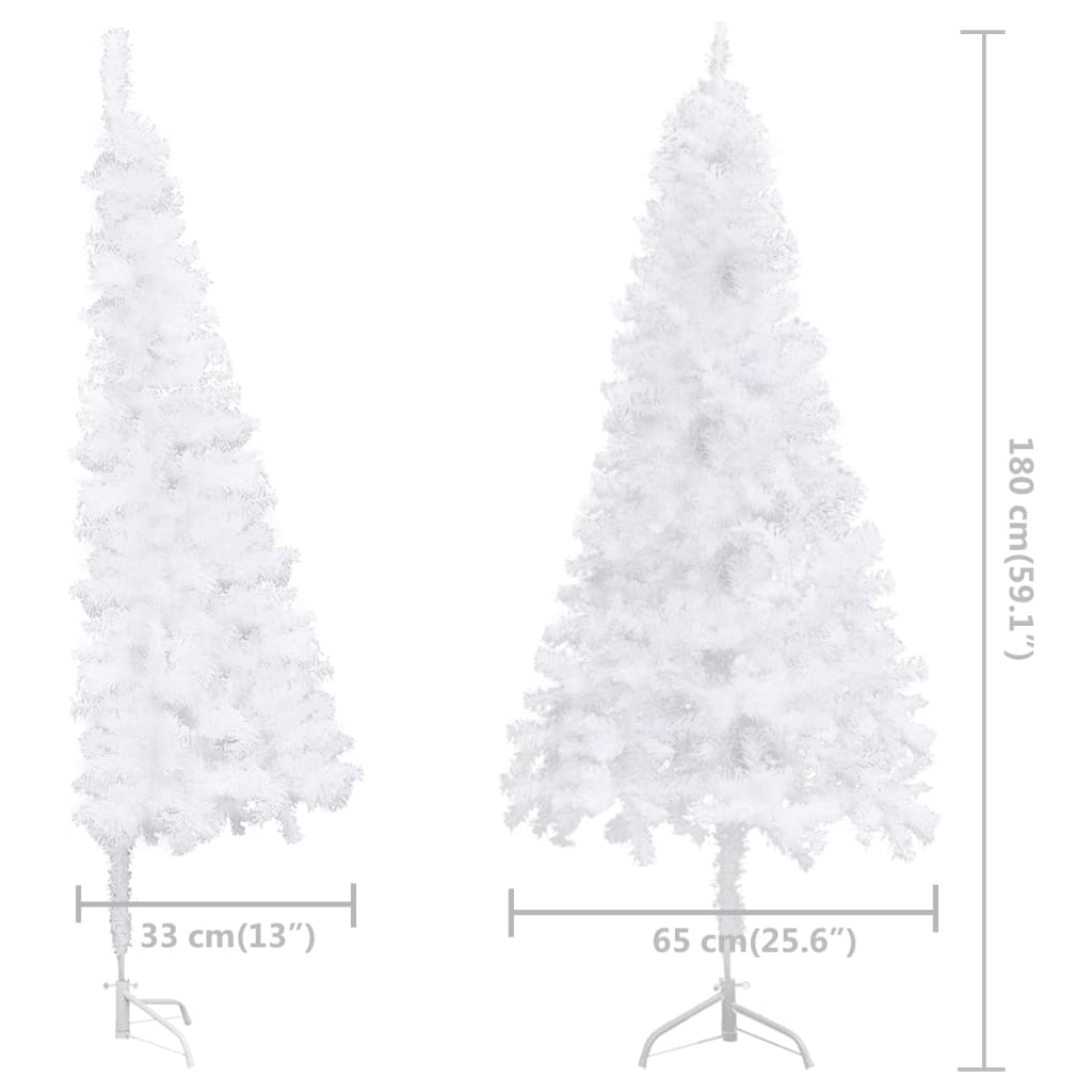 Artificial Christmas tree with lighting corner 180 cm PVC white