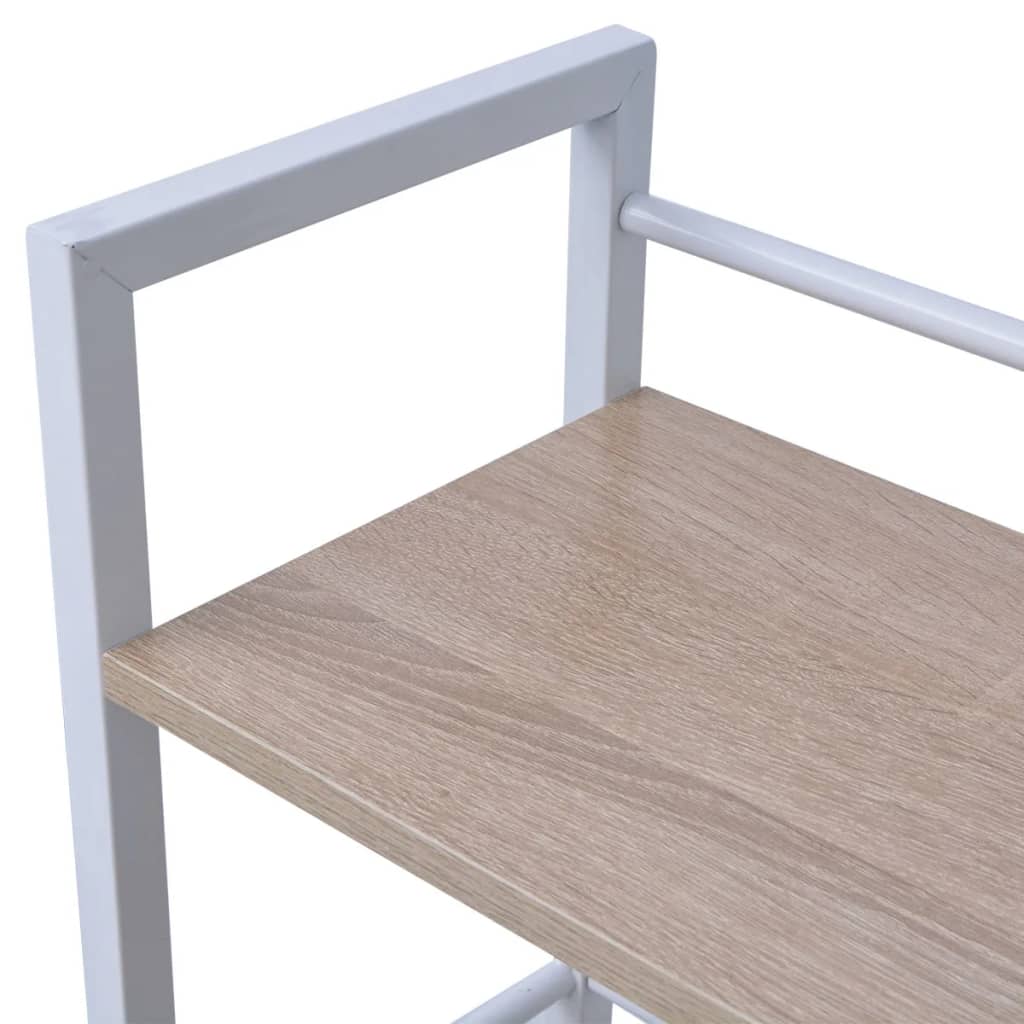 Desk with bookcase 4-layer oak-colored