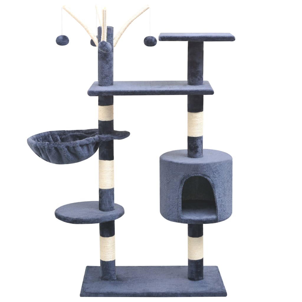 Cat scratching post with sisal scratching posts 125 cm dark blue