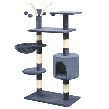 Cat scratching post with sisal scratching posts 125 cm dark blue