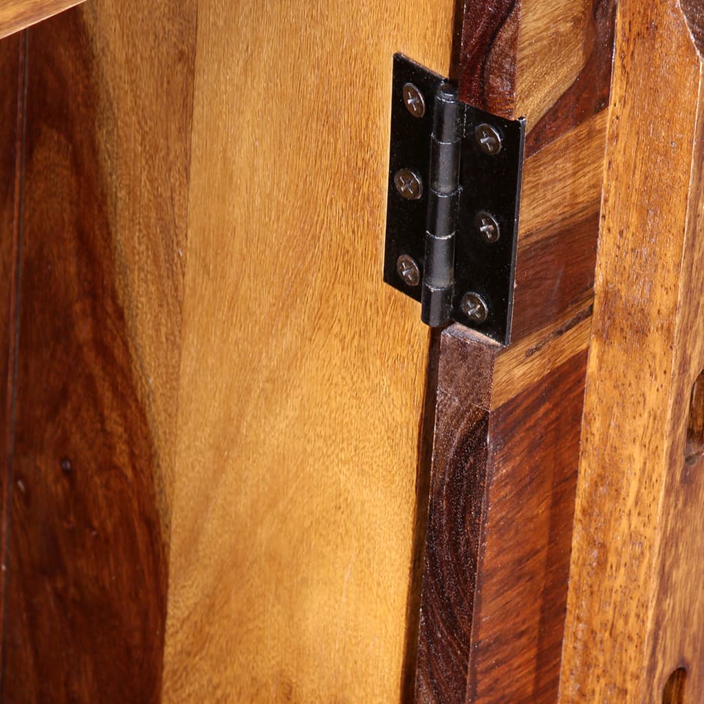 Writing desk with 1 drawer and 1 cabinet, solid sheesham wood