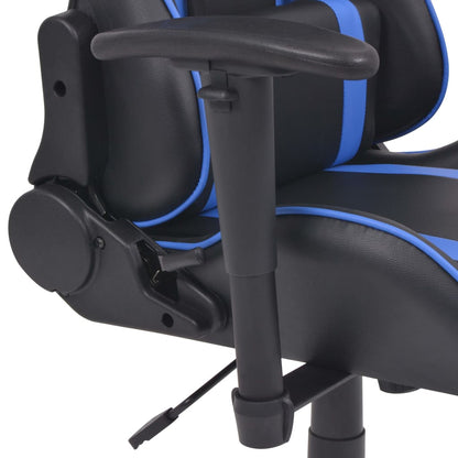Adjustable desk/gaming chair with footrest blue