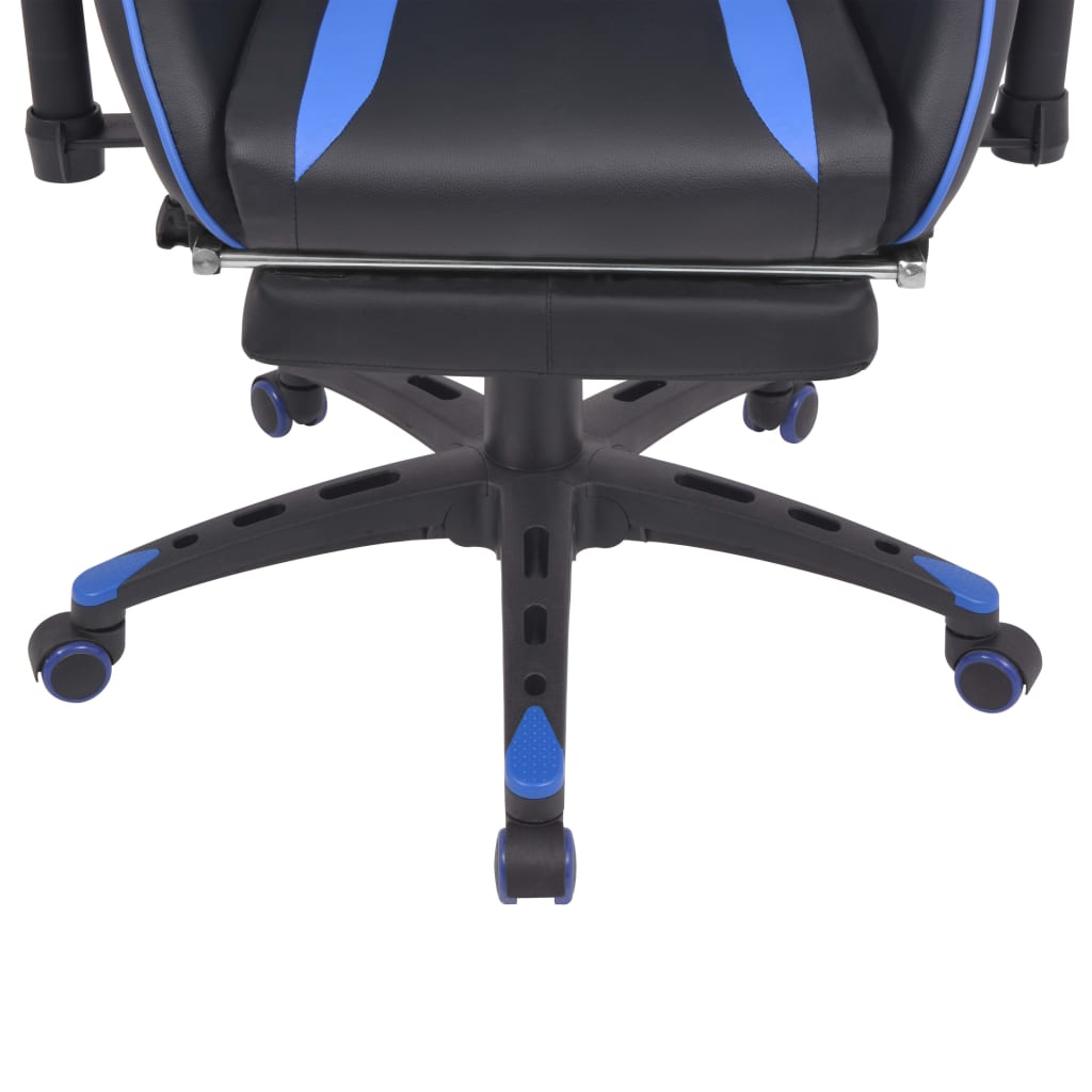 Adjustable desk/gaming chair with footrest blue