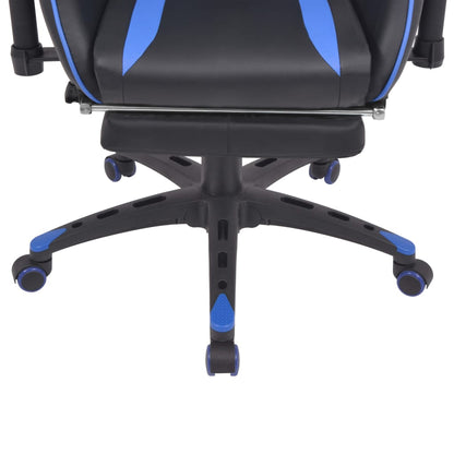 Adjustable desk/gaming chair with footrest blue