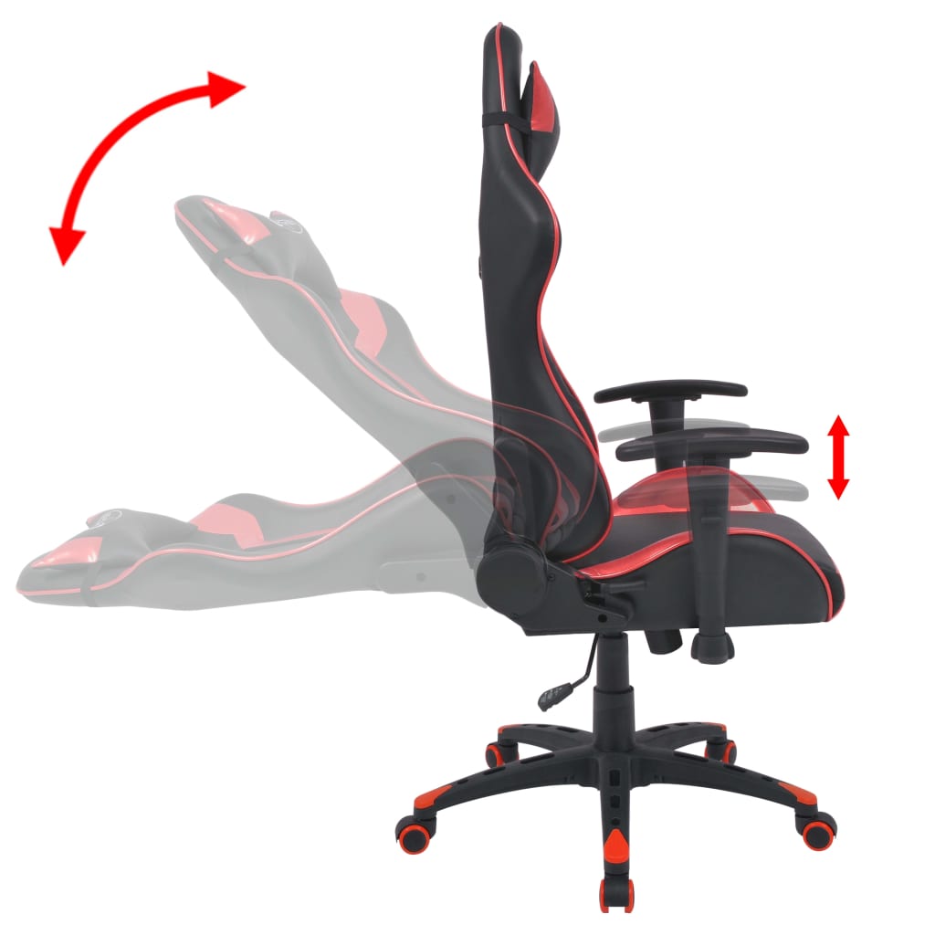 Adjustable office/gaming chair, artificial leather, red