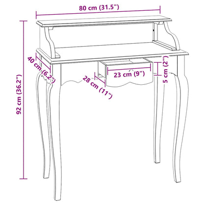 Schrijftafel 80x40x92 cm massief mahoniehout