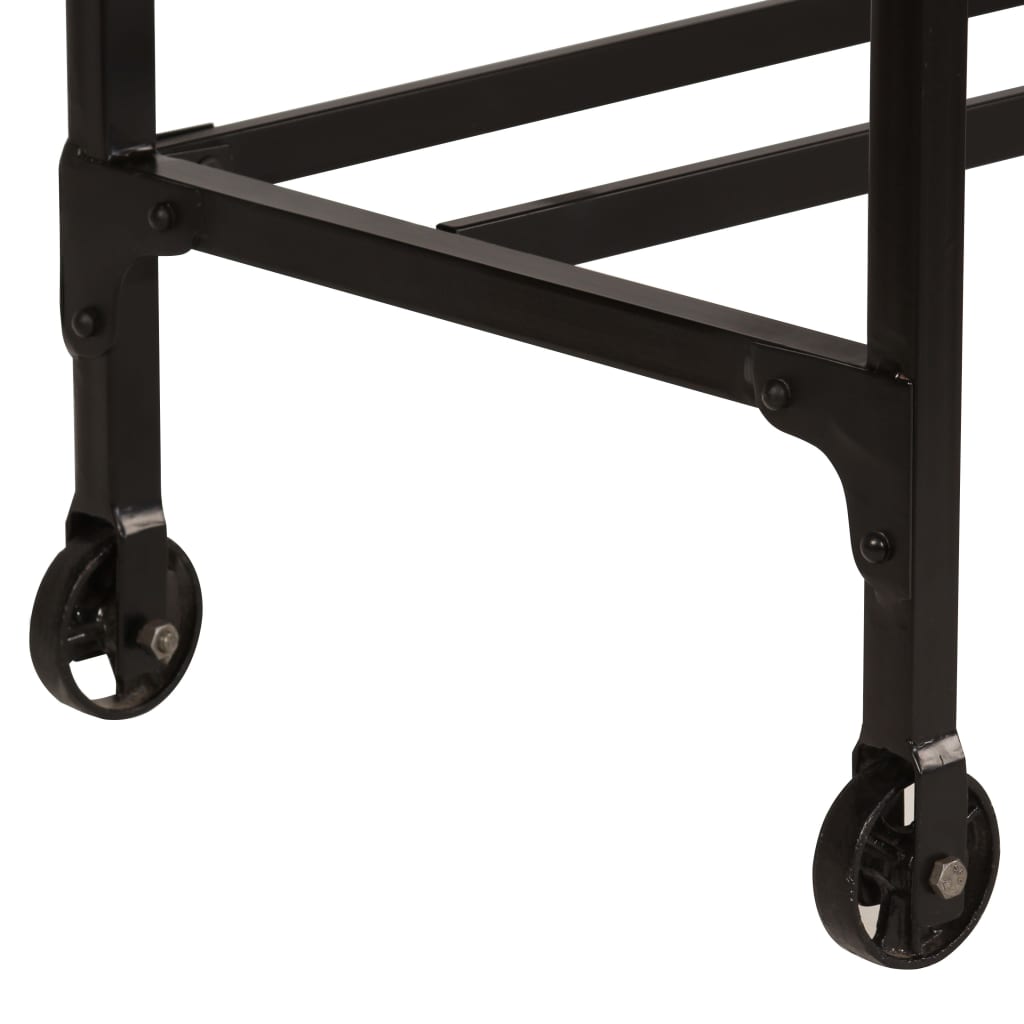 Desk with folding stool 115x50x76 cm solid mango wood