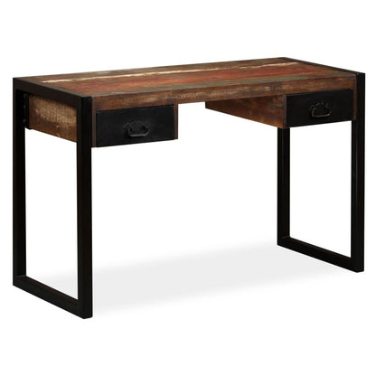 Desk with 2 drawers 120x50x76 cm solid recycled wood