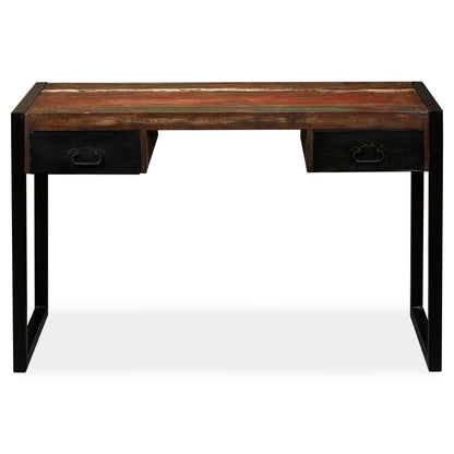 Desk with 2 drawers 120x50x76 cm solid recycled wood