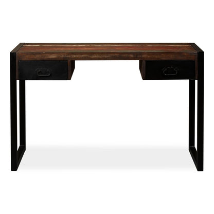 Desk with 2 drawers 120x50x76 cm solid recycled wood